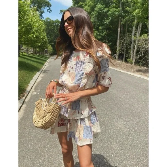 LoveShackFancy Natasha Dress Multi Patchwork - Picture 3 of 9